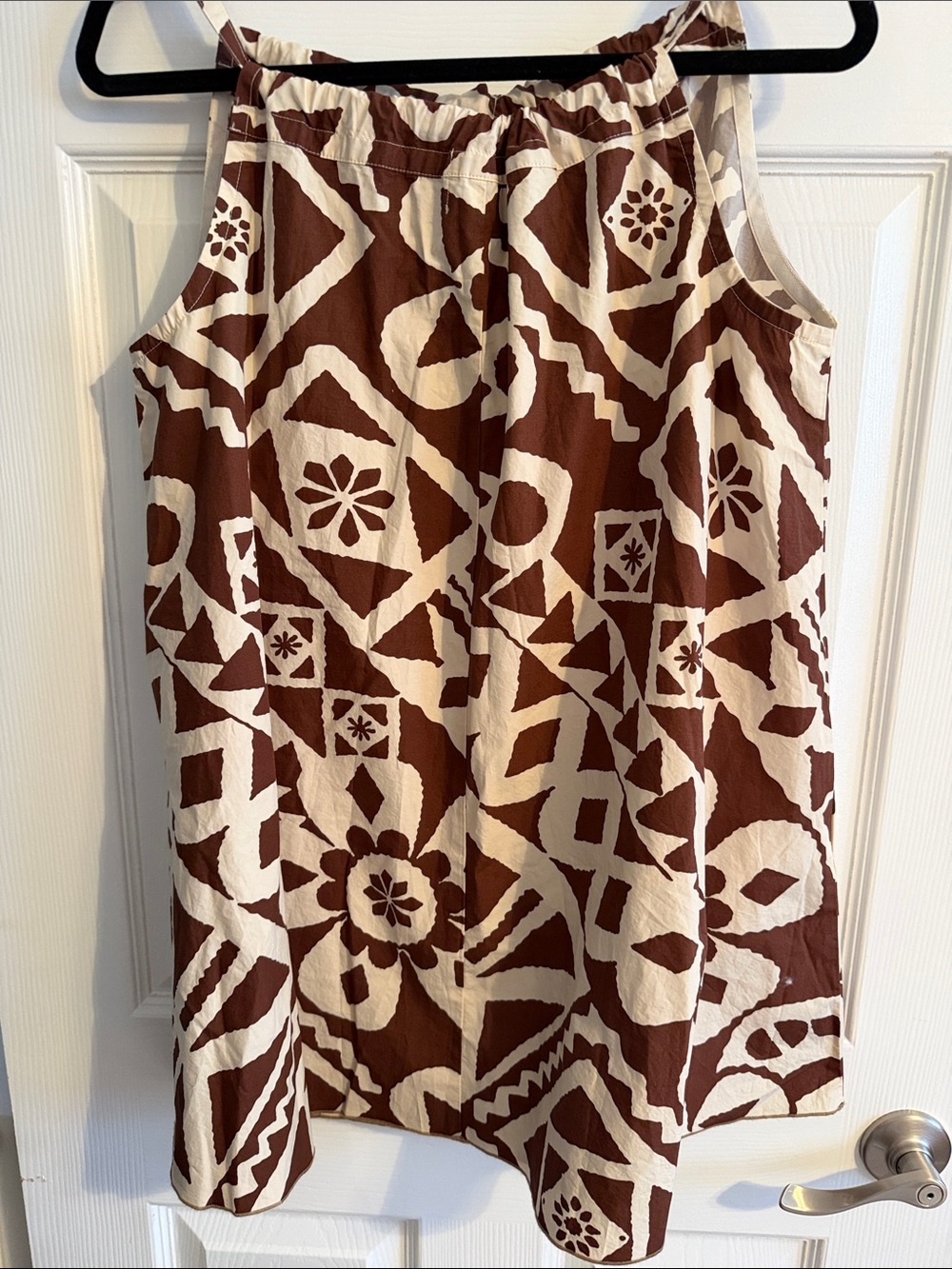 BDG Brown and Cream Geometric Strap Mini Dress - Picture 4 of 5